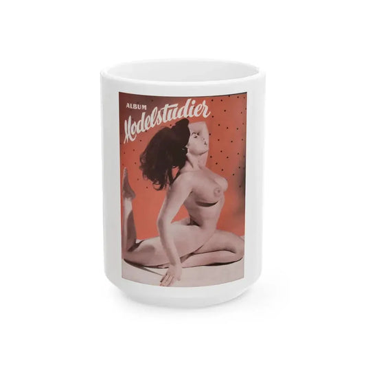 June Palmer #367 - Nude (Vintage Female Icon) White Coffee Mug 15oz - Go Mug Yourself