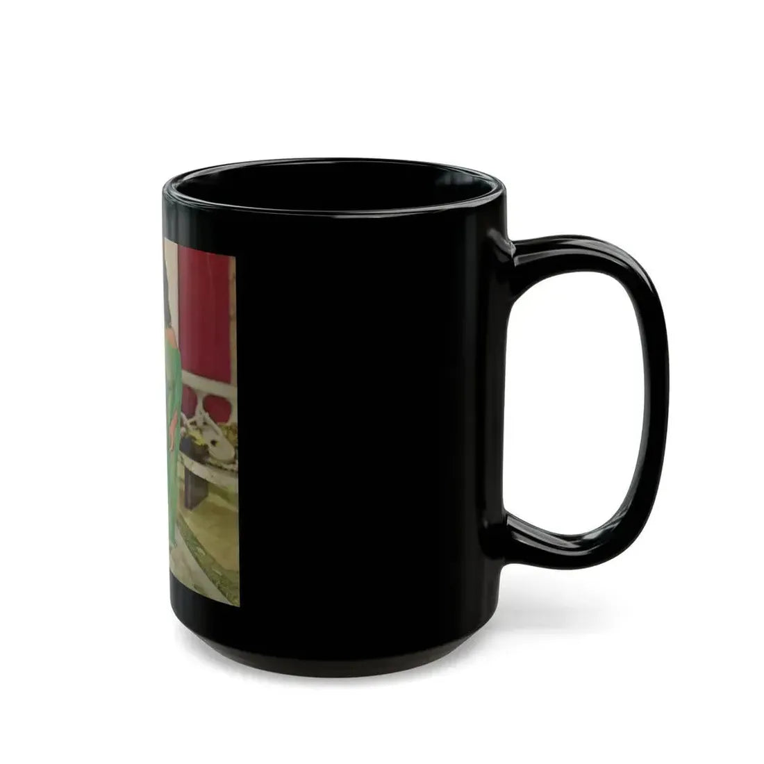 June Palmer #369 - Topless (Vintage Female Icon) Black Coffee Mug - Go Mug Yourself