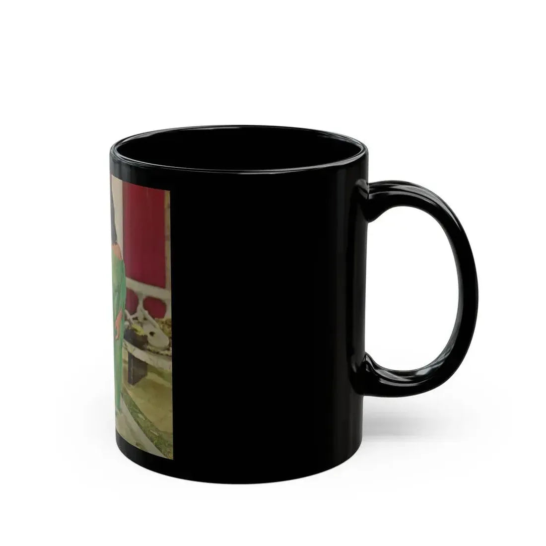 June Palmer #369 - Topless (Vintage Female Icon) Black Coffee Mug - Go Mug Yourself