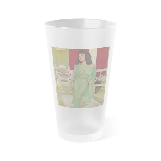 June Palmer #369 - Topless (Vintage Female Icon) Frosted Pint Glass 16oz 16oz Frosted - Go Mug Yourself