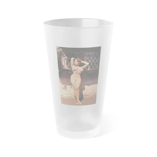 June Palmer #38 - Topless (Vintage Female Icon) Frosted Pint Glass 16oz 16oz Frosted - Go Mug Yourself