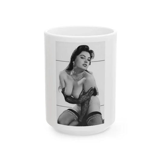 June Palmer #398 (Vintage Female Icon) White Coffee Mug 15oz - Go Mug Yourself