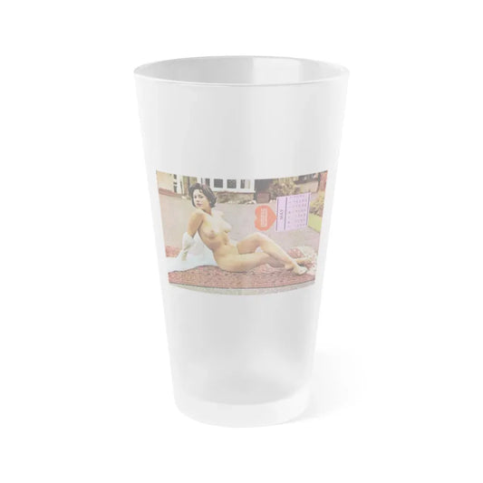 June Palmer #45 - Topless (Vintage Female Icon) Frosted Pint Glass 16oz 16oz Frosted - Go Mug Yourself