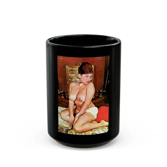 June Palmer #74 - Topless (Vintage Female Icon) Black Coffee Mug 15oz - Go Mug Yourself