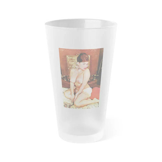 June Palmer #74 - Topless (Vintage Female Icon) Frosted Pint Glass 16oz 16oz Frosted - Go Mug Yourself