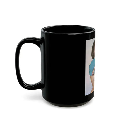 June Palmer #75 - Topless (Vintage Female Icon) Black Coffee Mug - Go Mug Yourself