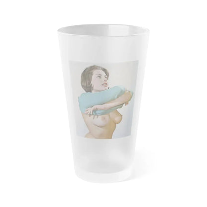 June Palmer #75 - Topless (Vintage Female Icon) Frosted Pint Glass 16oz 16oz Frosted - Go Mug Yourself