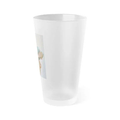 June Palmer #75 - Topless (Vintage Female Icon) Frosted Pint Glass 16oz - Go Mug Yourself