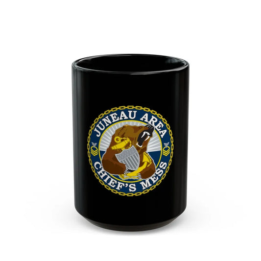 Juneau Area Chief Mess (U.S. Coast Guard) Black Coffee Mug-15oz-Go Mug Yourself