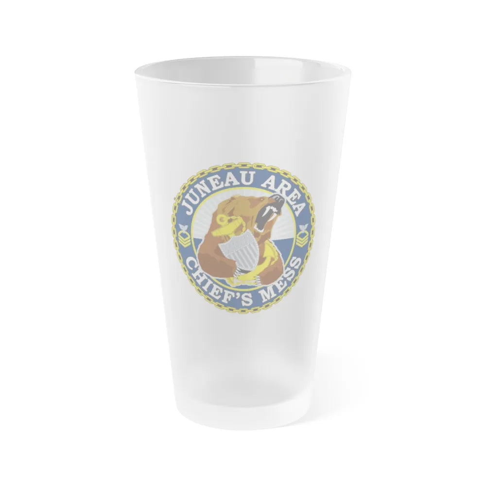 Juneau Area Chief Mess (U.S. Coast Guard) Frosted Pint Glass 16oz-Go Mug Yourself