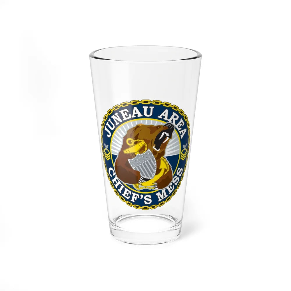 Juneau Area Chief Mess (U.S. Coast Guard) Pint Glass 16oz-16oz-Go Mug Yourself