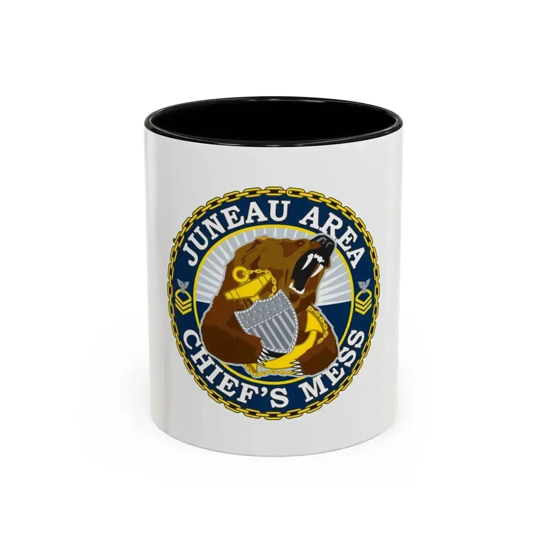 Juneau Area Chief Mess (U.S. Coast Guard) Accent Coffee Mug 11oz Black - Go Mug Yourself