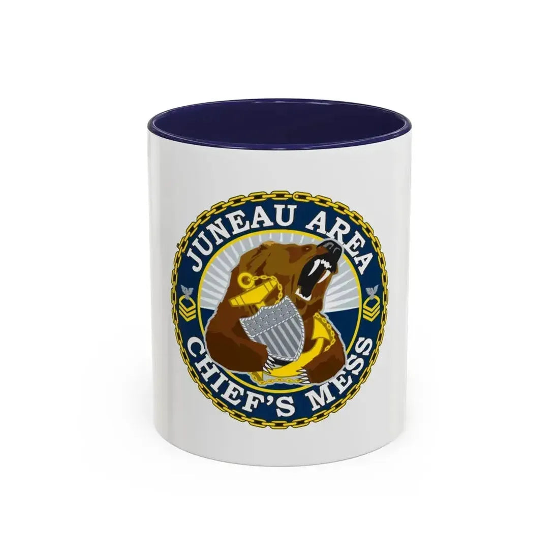 Juneau Area Chief Mess (U.S. Coast Guard) Accent Coffee Mug 11oz Navy - Go Mug Yourself