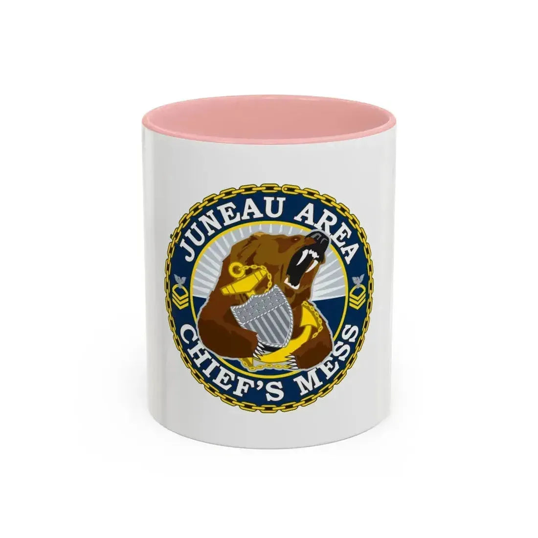 Juneau Area Chief Mess (U.S. Coast Guard) Accent Coffee Mug 11oz Pink - Go Mug Yourself