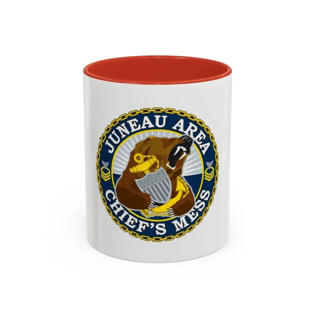 Juneau Area Chief Mess (U.S. Coast Guard) Accent Coffee Mug 11oz Red - Go Mug Yourself