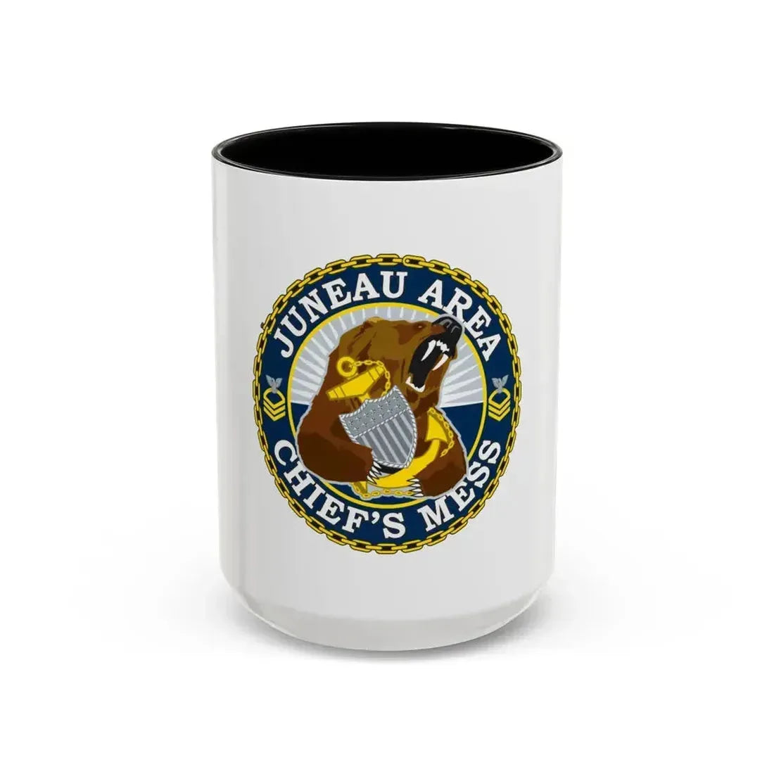 Juneau Area Chief Mess (U.S. Coast Guard) Accent Coffee Mug 15oz Black - Go Mug Yourself