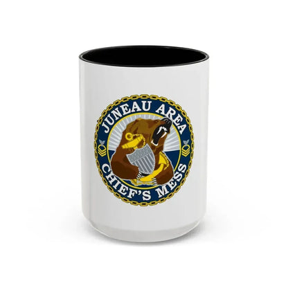 Juneau Area Chief Mess (U.S. Coast Guard) Accent Coffee Mug 15oz Black - Go Mug Yourself