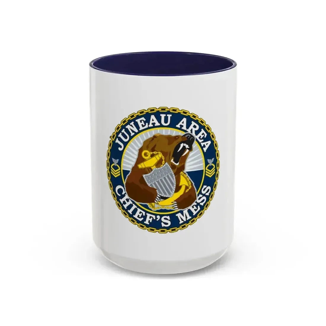 Juneau Area Chief Mess (U.S. Coast Guard) Accent Coffee Mug 15oz Navy - Go Mug Yourself