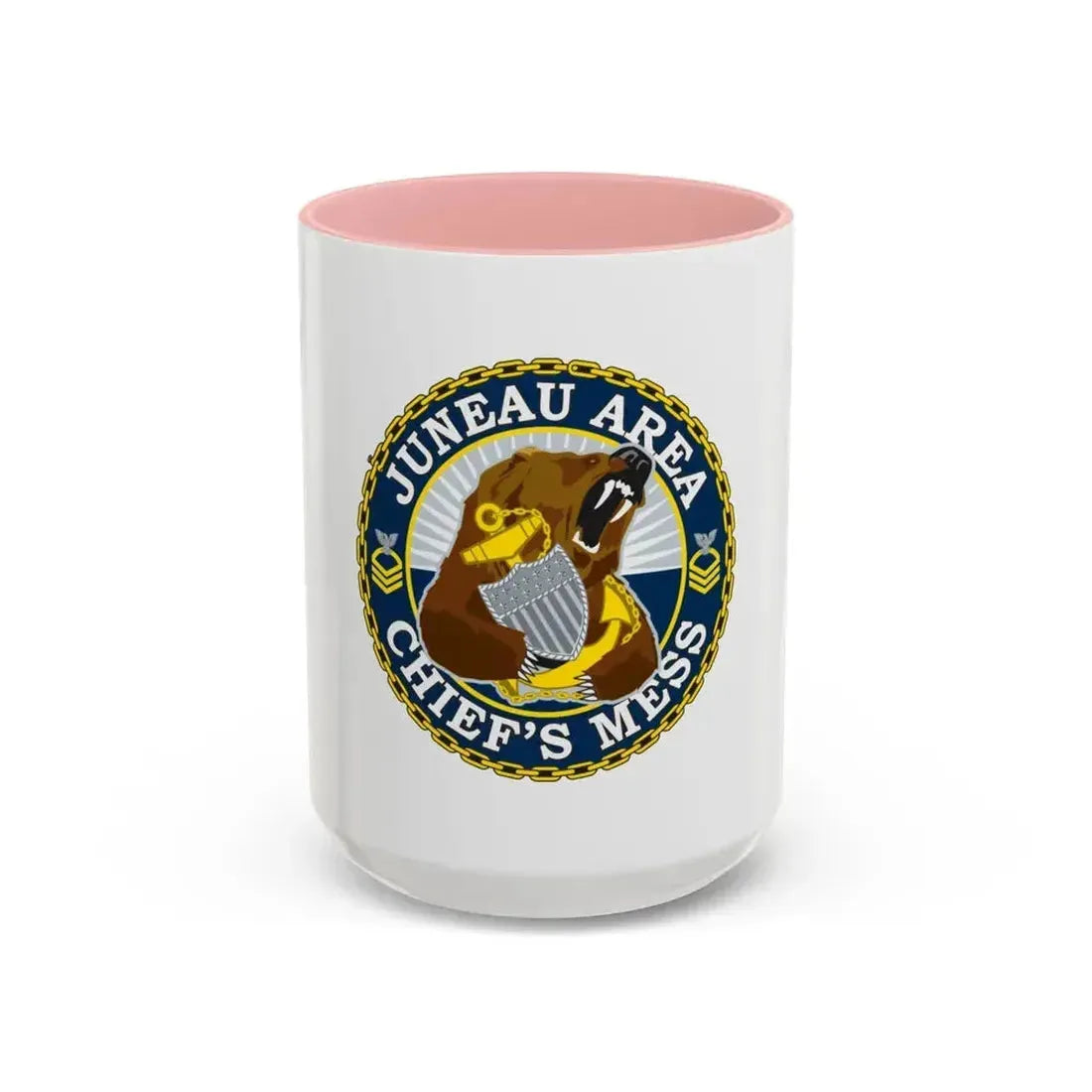 Juneau Area Chief Mess (U.S. Coast Guard) Accent Coffee Mug 15oz Pink - Go Mug Yourself