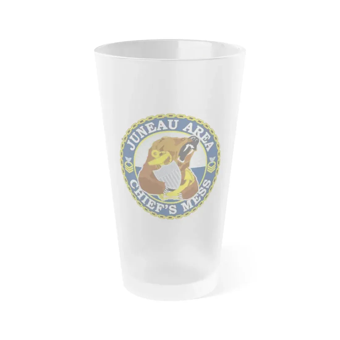 Juneau Area Chief Mess (U.S. Coast Guard) Frosted Pint Glass 16oz Default Title - Go Mug Yourself