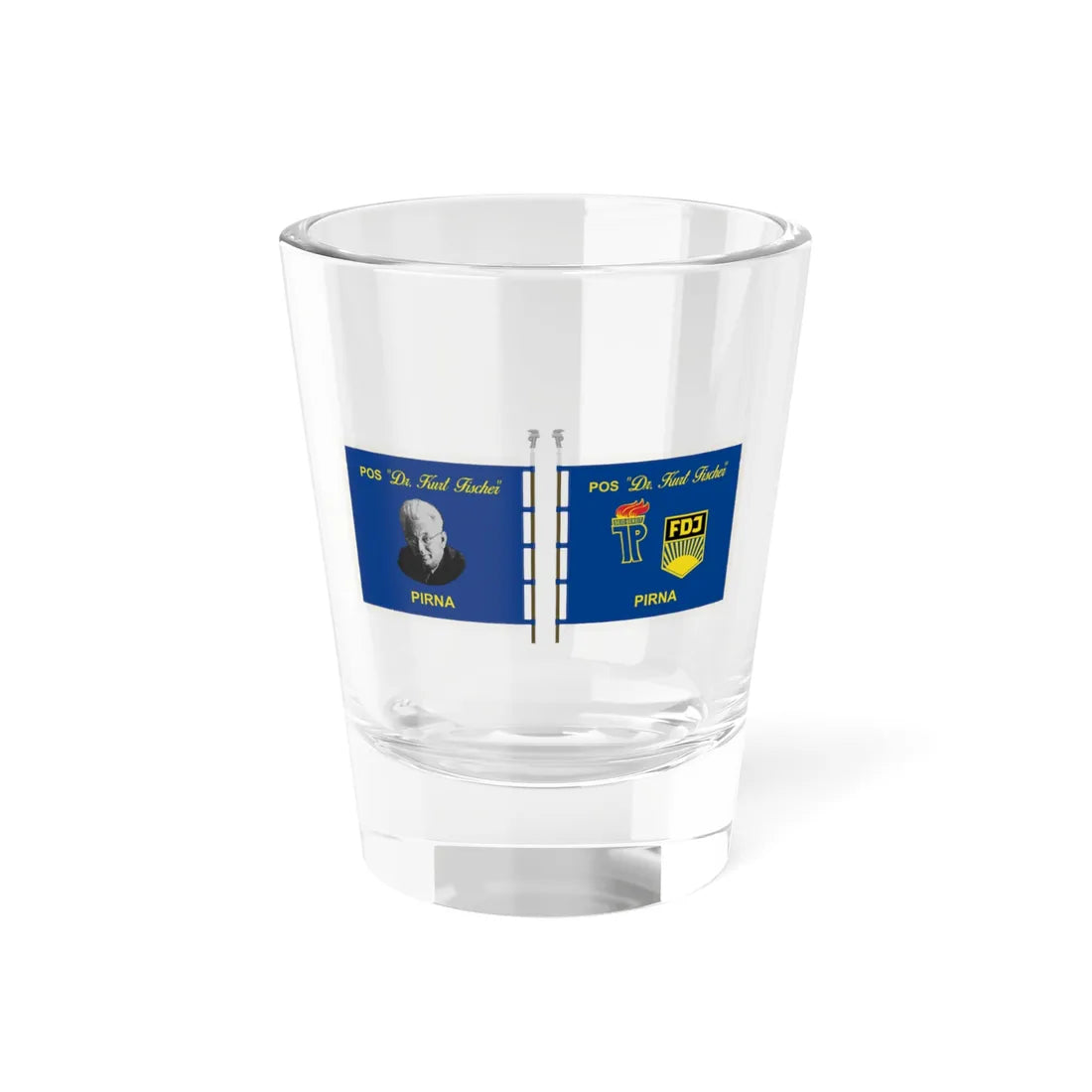 Junge Pioniere Kurt Fischer Schule Pirna DDR (Germany) Shot Glass 1.5oz 1.5oz - Go Mug Yourself