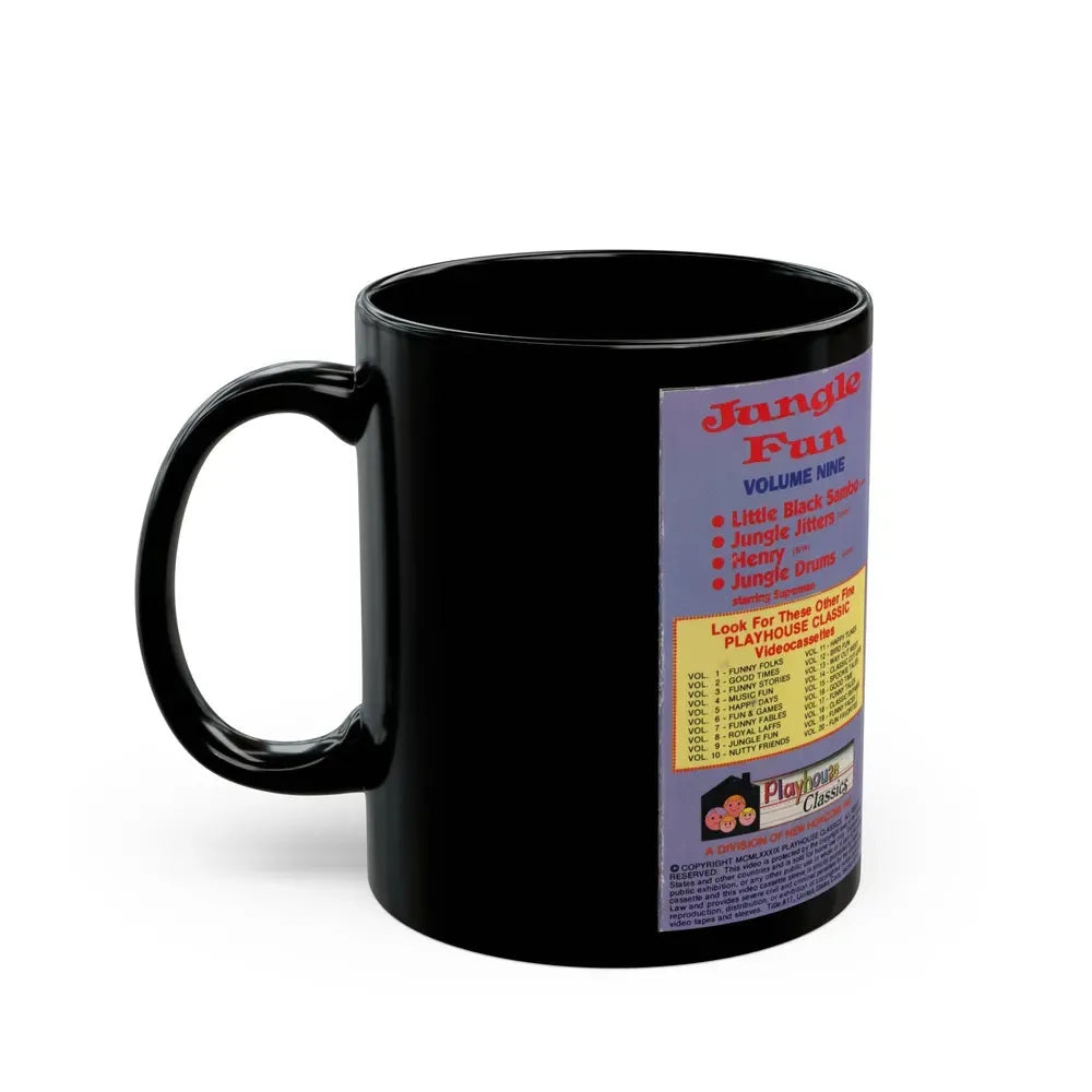 JUNGLE FUN VOLUME NINE LITTLE BLACK SAMBO JUNGLE JITTERS HENRY JUNGLE DRUMS (VHS COVER) - Black Coffee Mug - Go Mug Yourself