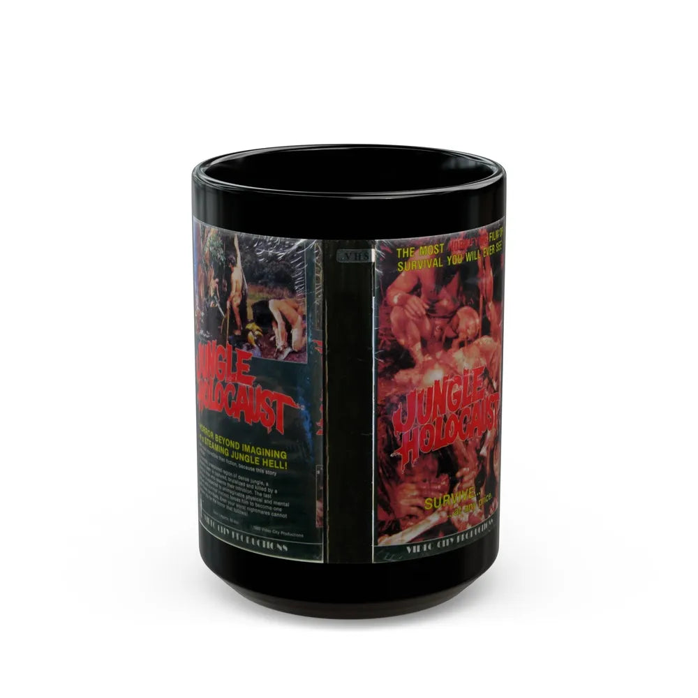 JUNGLE HOLOCAUST (VHS COVER) - Black Coffee Mug-15oz-Go Mug Yourself