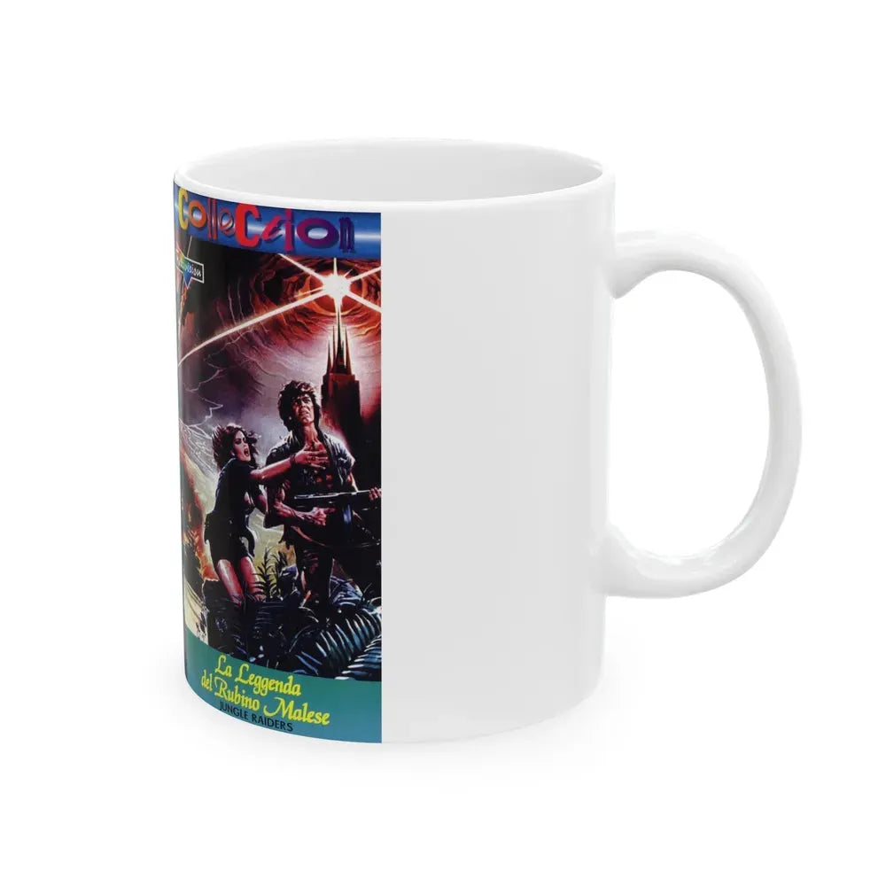 JUNGLE RAIDERS (VHS COVER) - White Coffee Mug - Go Mug Yourself