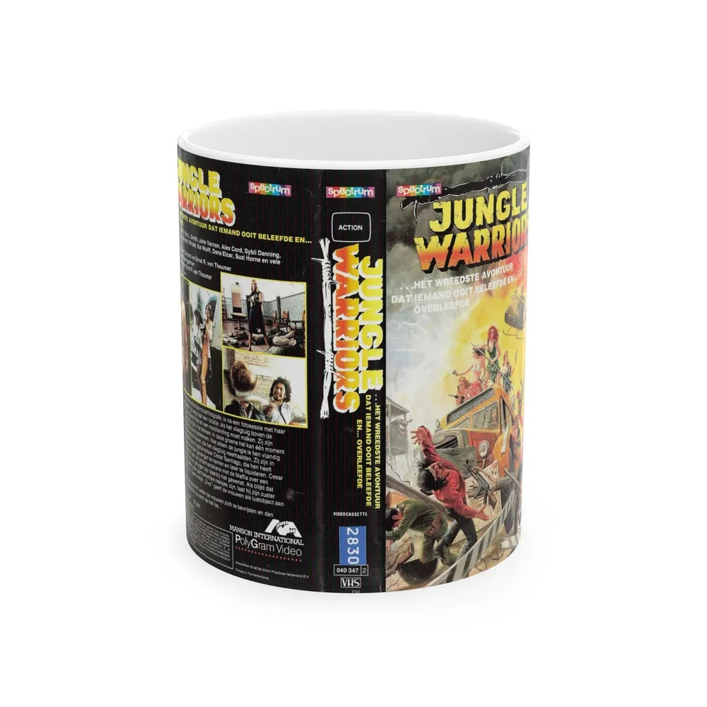 JUNGLE WARRIORS (VHS COVER) - White Coffee Mug-11oz-Go Mug Yourself