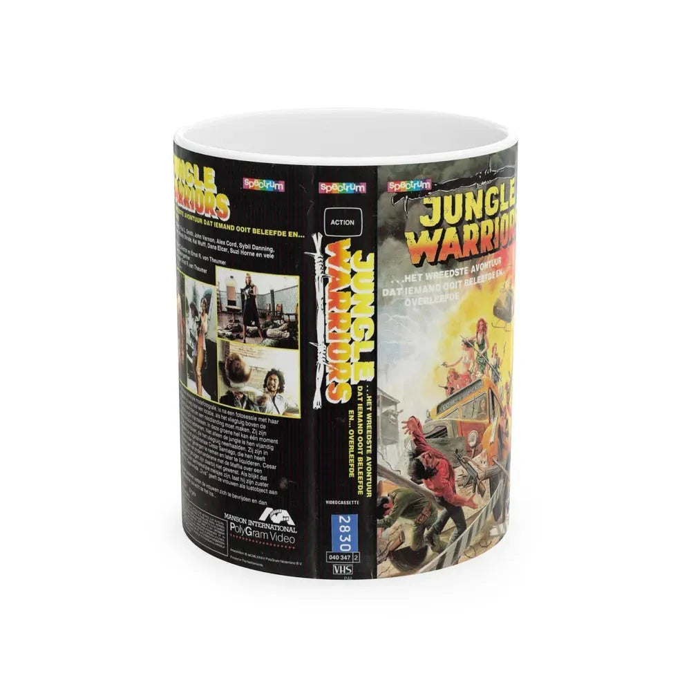 JUNGLE WARRIORS (VHS COVER) - White Coffee Mug 11oz - Go Mug Yourself
