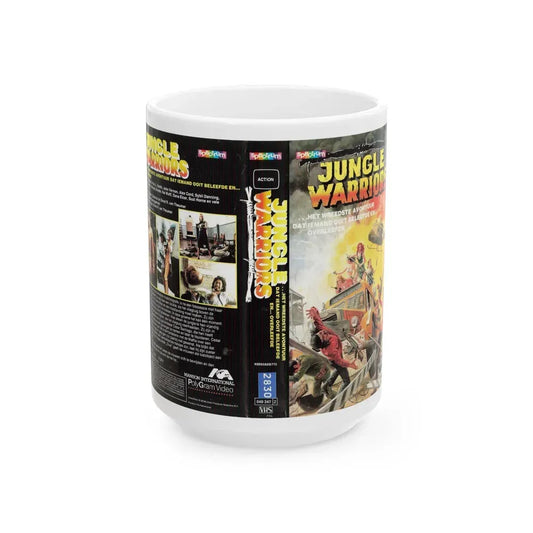 JUNGLE WARRIORS (VHS COVER) - White Coffee Mug 15oz - Go Mug Yourself