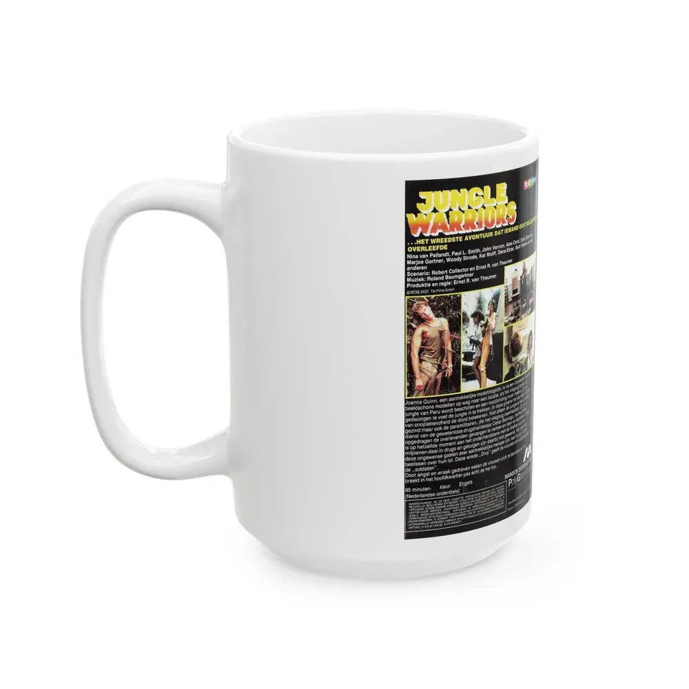 JUNGLE WARRIORS (VHS COVER) - White Coffee Mug - Go Mug Yourself