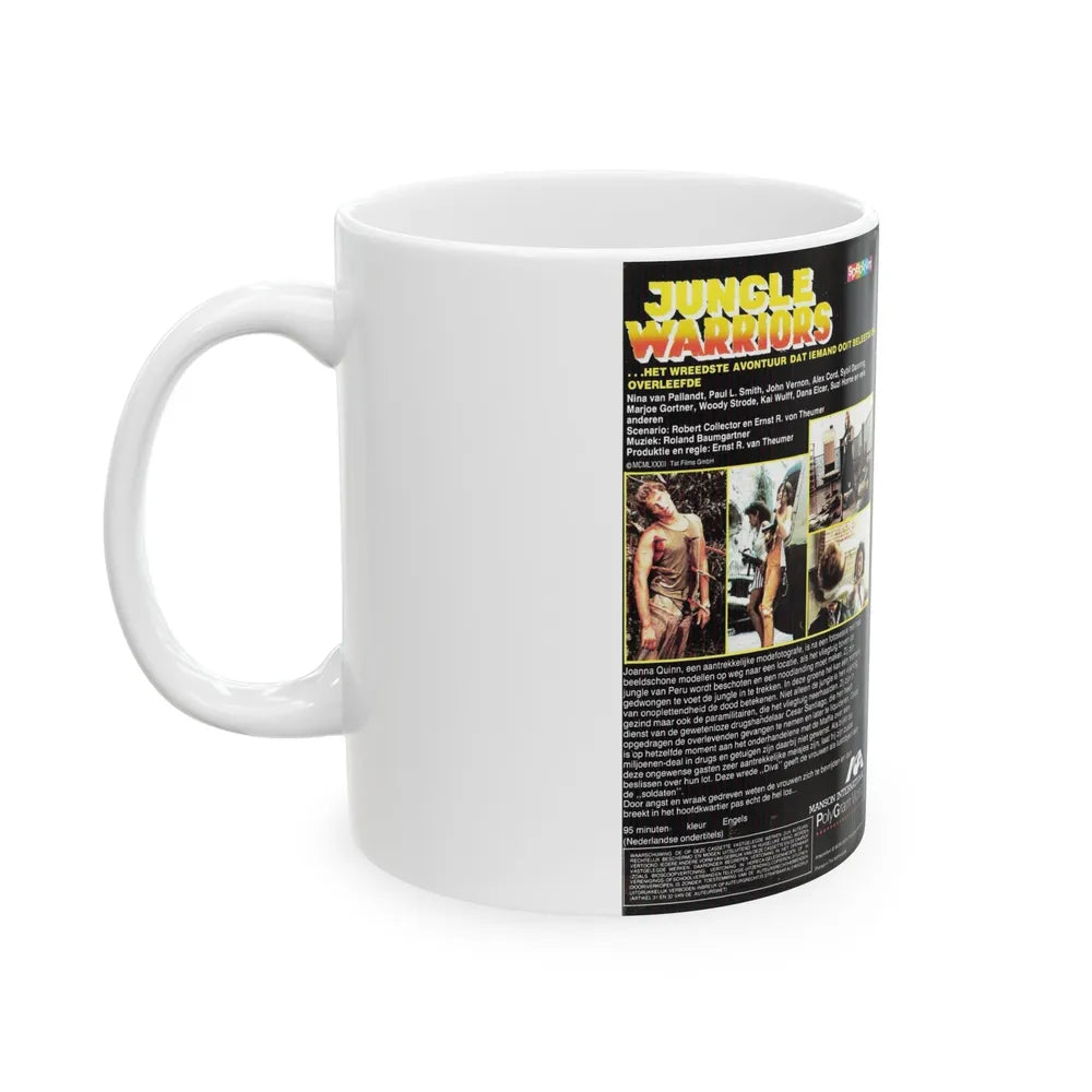 JUNGLE WARRIORS (VHS COVER) - White Coffee Mug-Go Mug Yourself