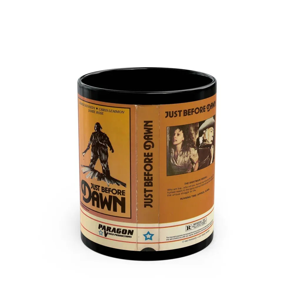 JUST BEFORE DAWN PARAGON VIDEO (VHS COVER) - Black Coffee Mug 11oz - Go Mug Yourself