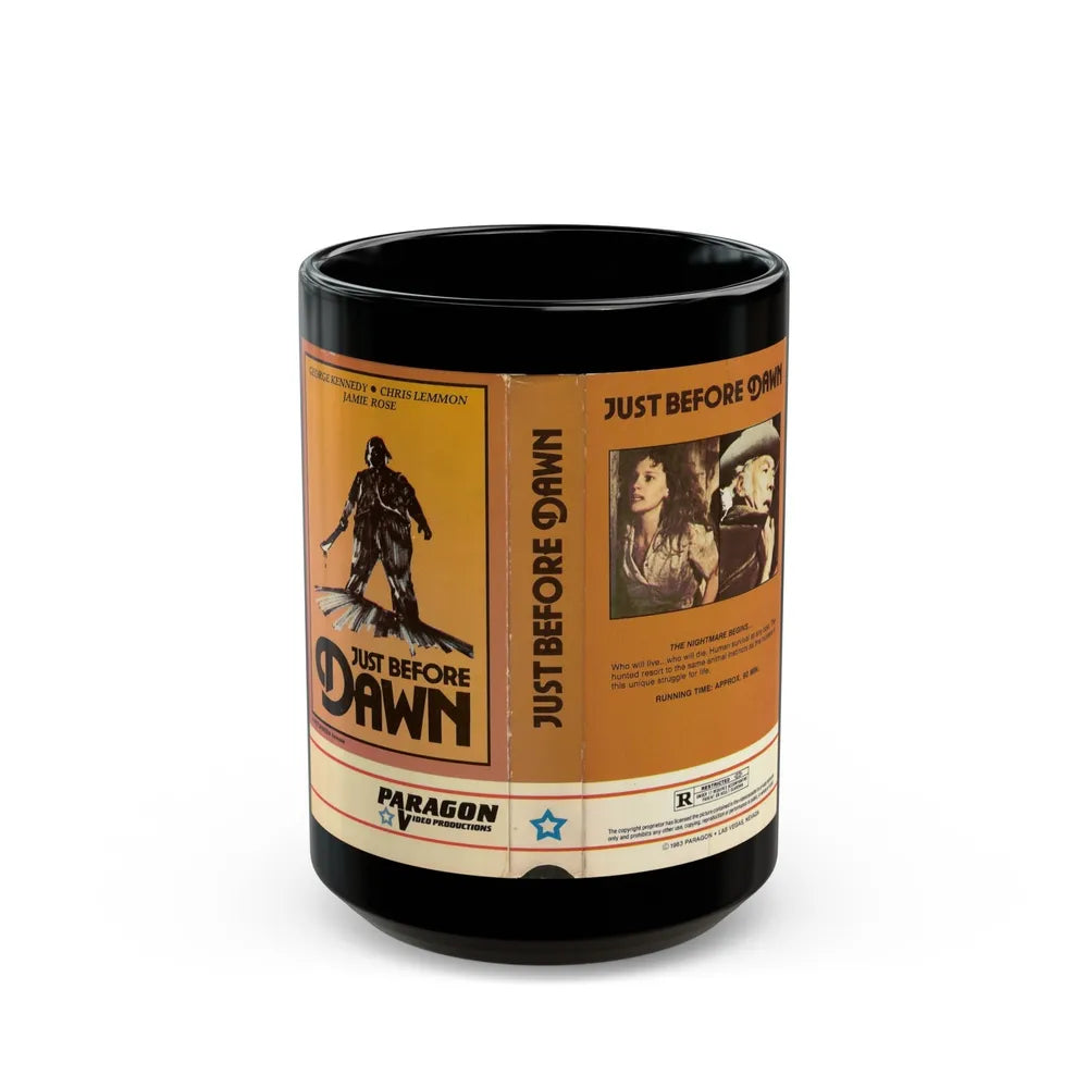 JUST BEFORE DAWN PARAGON VIDEO (VHS COVER) - Black Coffee Mug-15oz-Go Mug Yourself