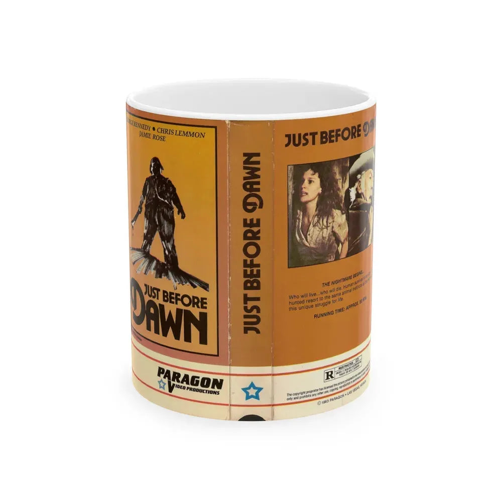 JUST BEFORE DAWN PARAGON VIDEO (VHS COVER) - White Coffee Mug 11oz - Go Mug Yourself