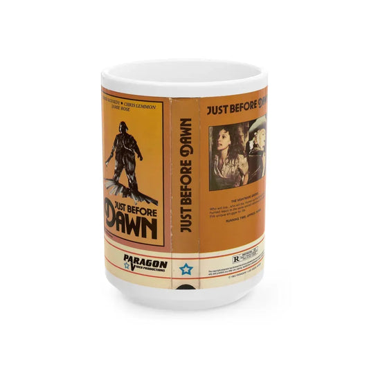JUST BEFORE DAWN PARAGON VIDEO (VHS COVER) - White Coffee Mug 15oz - Go Mug Yourself