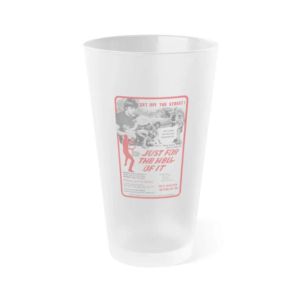 JUST FOR THE HELL OF IT 1968 Movie Poster - Frosted Pint Glass 16oz-16oz-Frosted-Go Mug Yourself