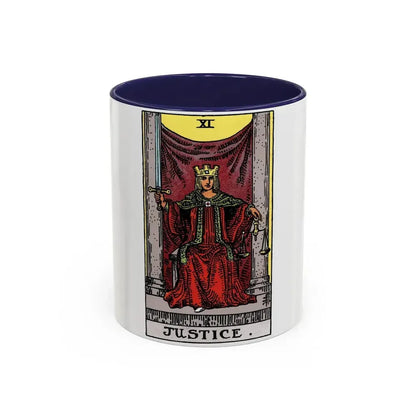 Justice (Tarot Card) Accent Coffee Mug 11oz Navy - Go Mug Yourself