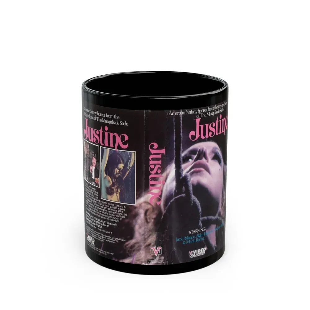 JUSTINE (VHS COVER) - Black Coffee Mug 11oz - Go Mug Yourself