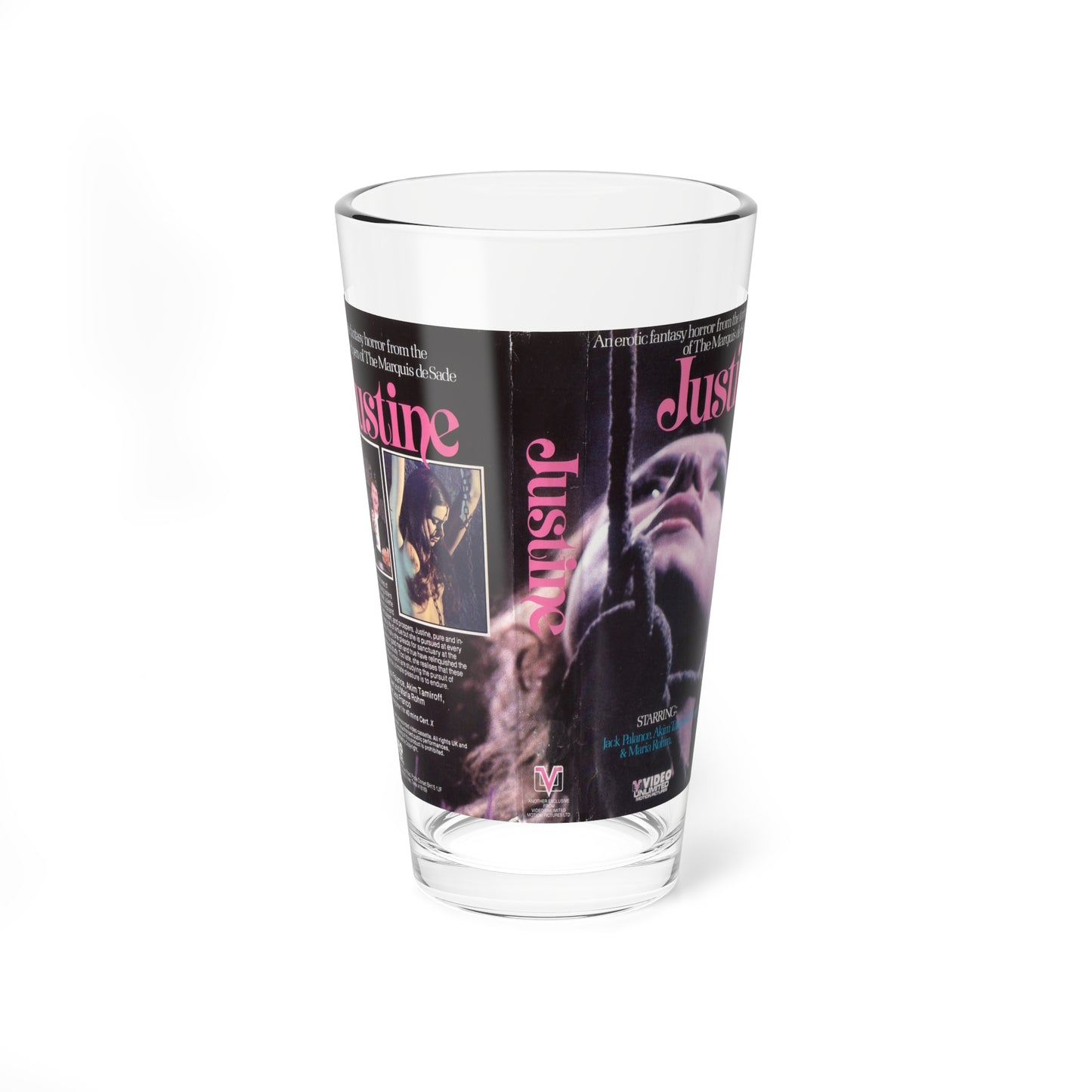 JUSTINE (VHS COVER) Pint Glass 16oz-16oz-Go Mug Yourself