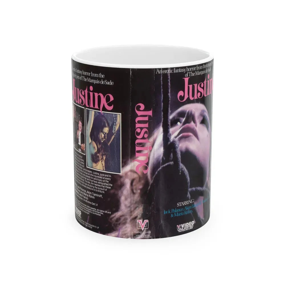 JUSTINE (VHS COVER) - White Coffee Mug 11oz - Go Mug Yourself