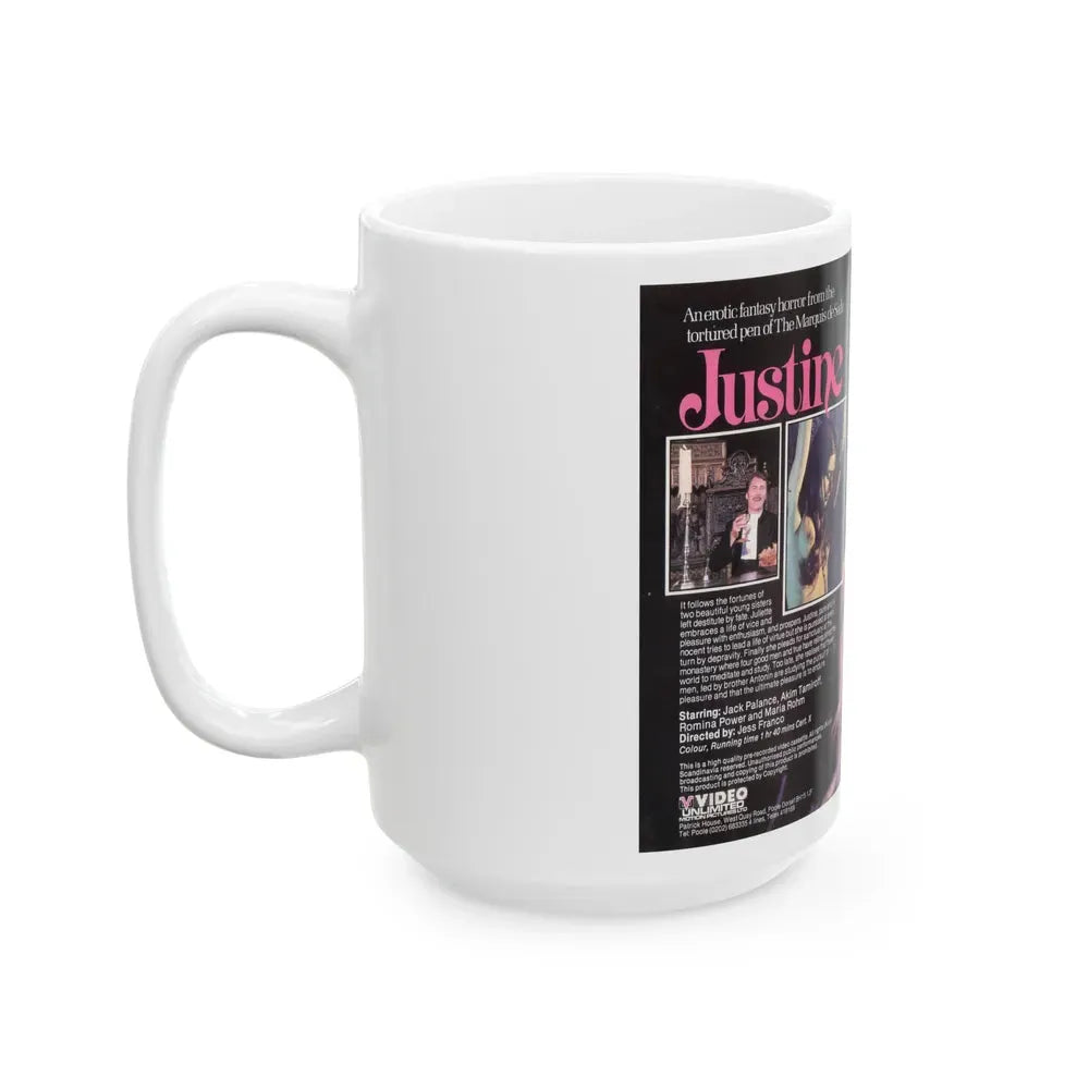 JUSTINE (VHS COVER) - White Coffee Mug - Go Mug Yourself