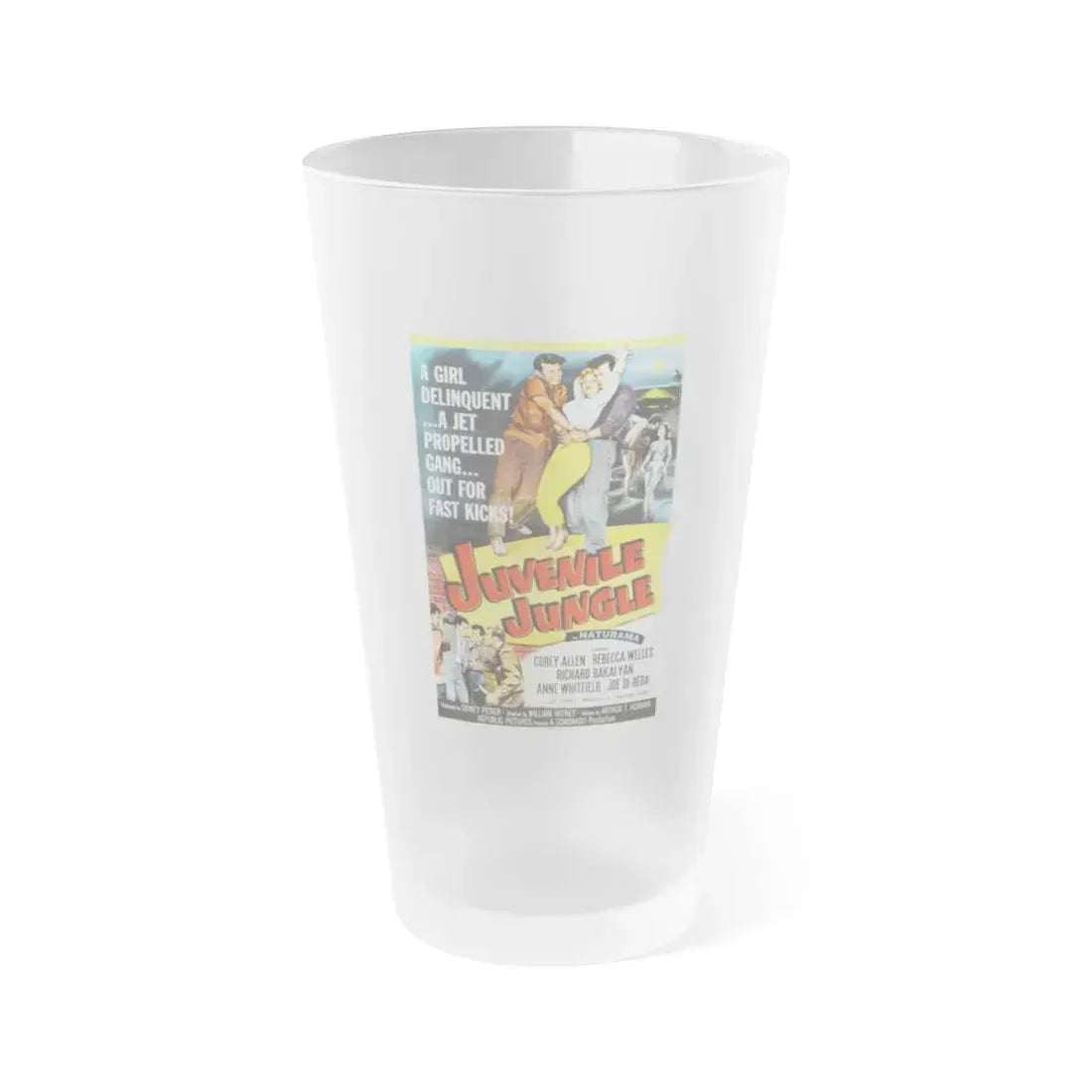JUVENILE JUNGLE 1958 Movie Poster - Frosted Pint Glass 16oz Default Title - Go Mug Yourself