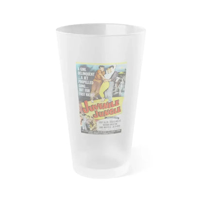 JUVENILE JUNGLE 1958 Movie Poster - Frosted Pint Glass 16oz Default Title - Go Mug Yourself
