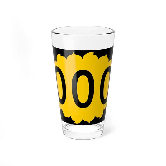 K-000 template (Kansas) (Road Sign) Pint Glass 16oz 16oz - Go Mug Yourself