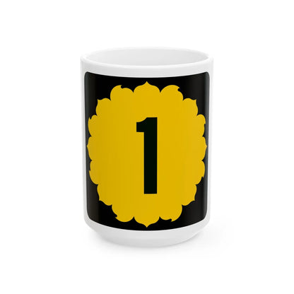 K-1 (Kansas) (Road Sign) White Coffee Mug 15oz - Go Mug Yourself
