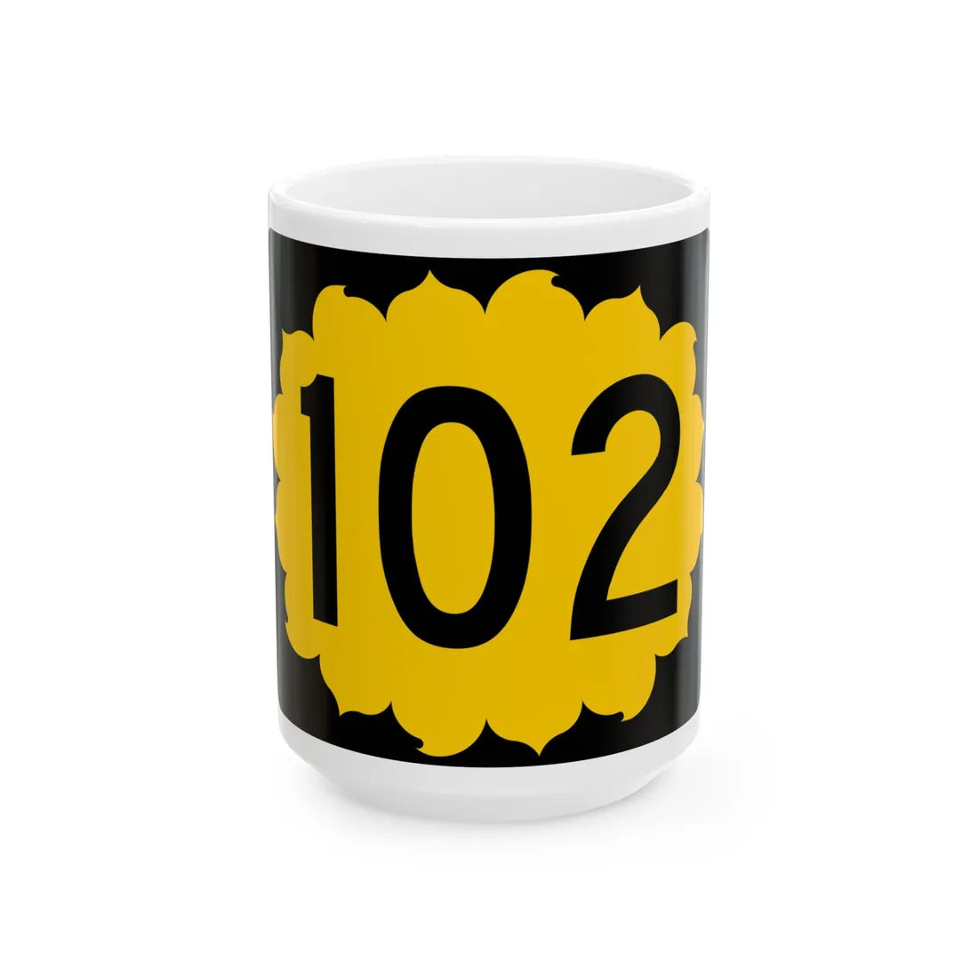 K-102 (Kansas) (Road Sign) White Coffee Mug 15oz - Go Mug Yourself
