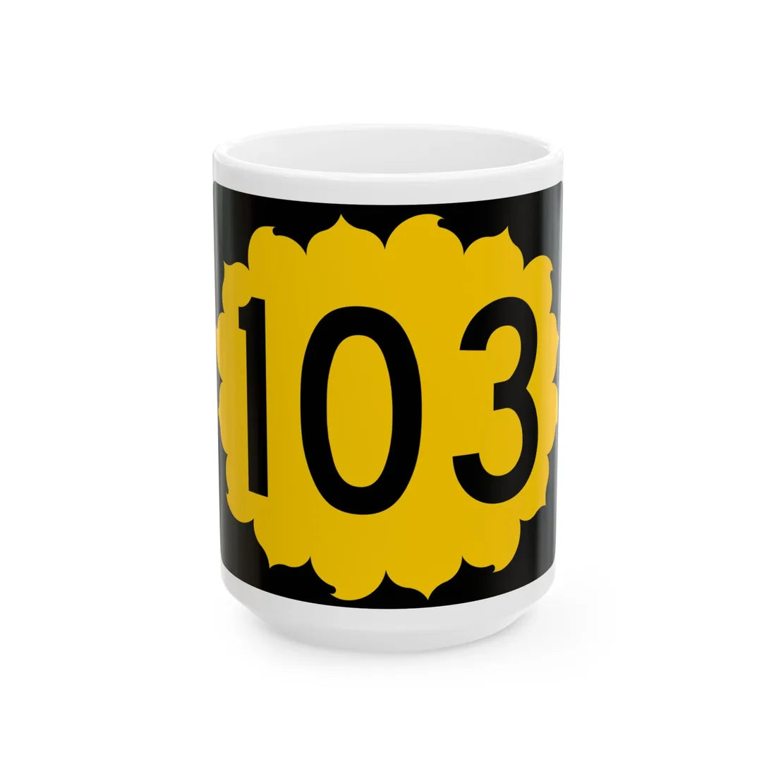 K-103 (Kansas) (Road Sign) White Coffee Mug 15oz - Go Mug Yourself