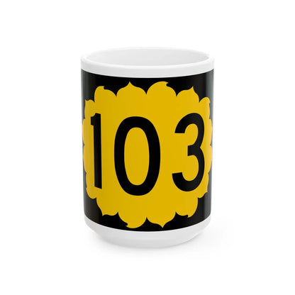 K-103 (Kansas) (Road Sign) White Coffee Mug 15oz - Go Mug Yourself